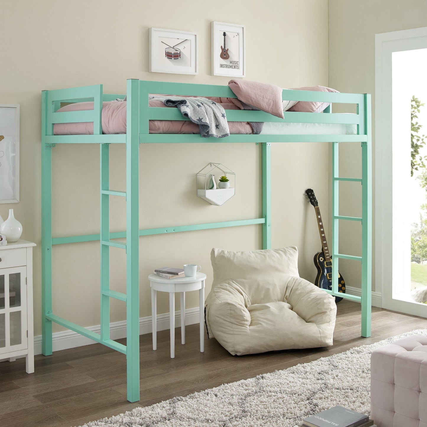 Bentley Twin Loft Square Bunk Bed Walker Edison