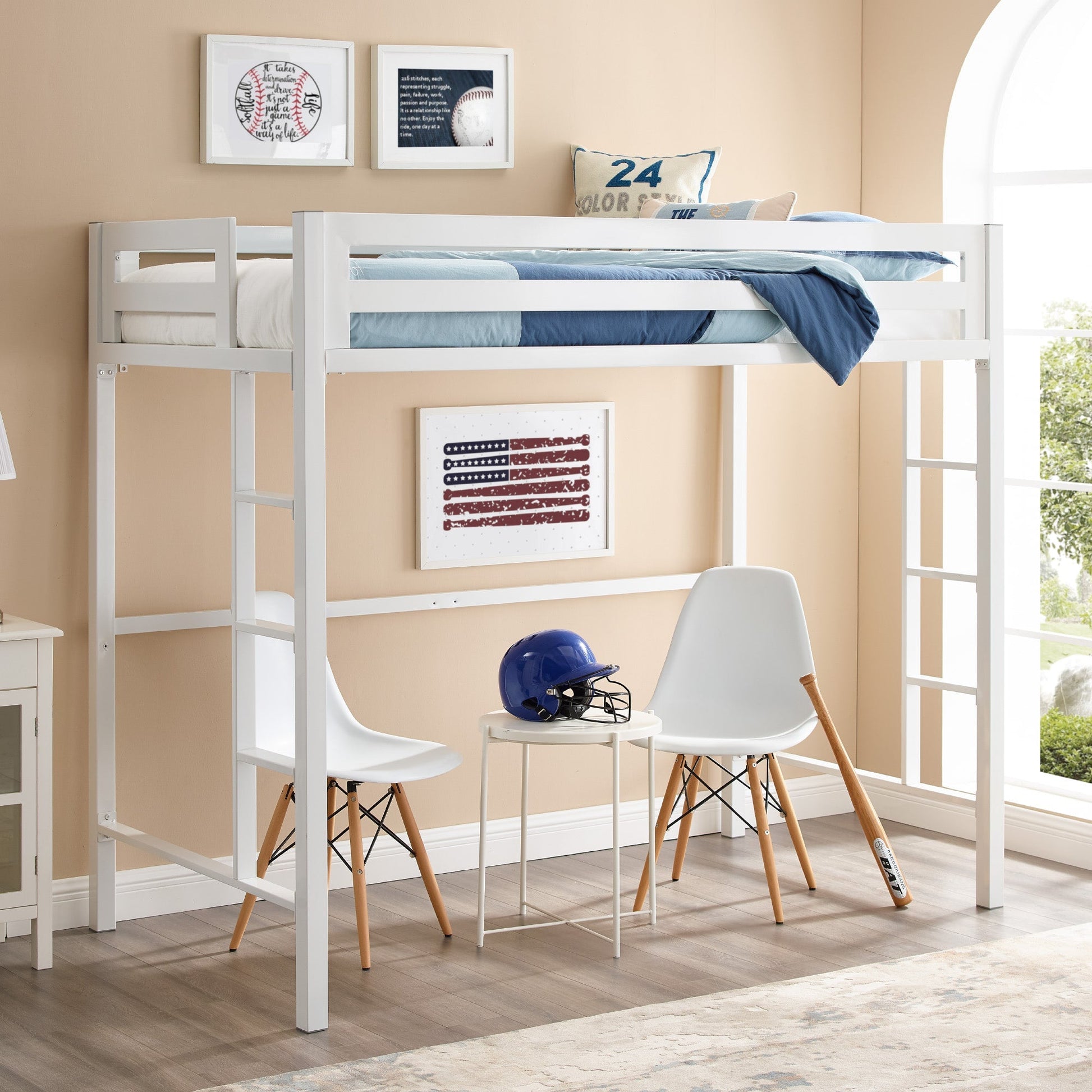 Bentley Twin Loft Square Bunk Bed Walker Edison