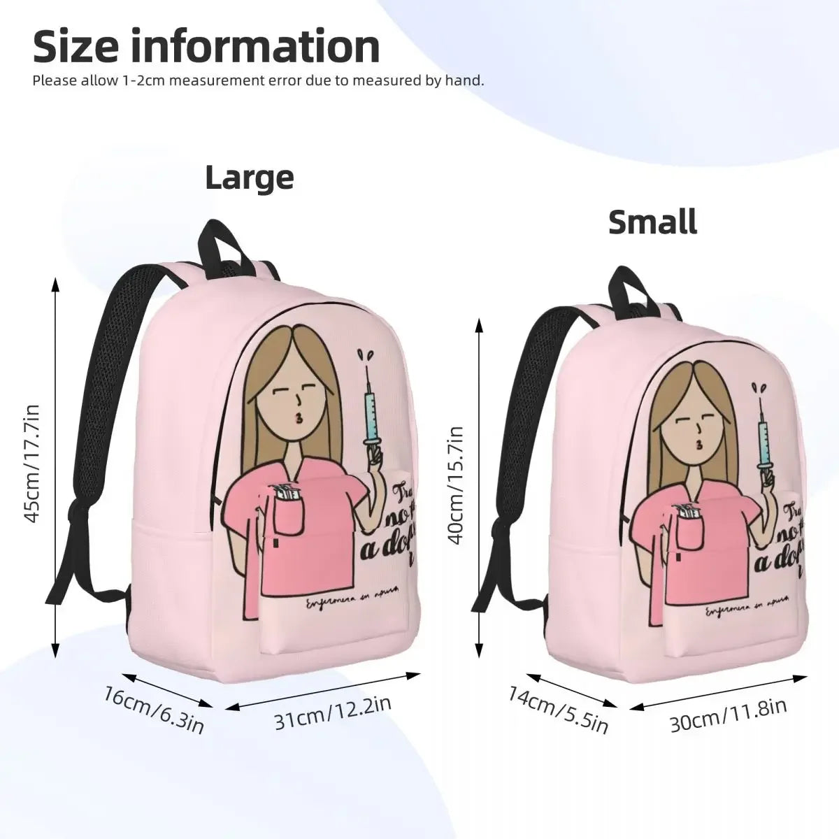 Backpack Middle High College School Student Enfermera En Apuros Doctor Nurse Health Bookbag Teens Canvas Daypack Gift ShopOnlyDeal