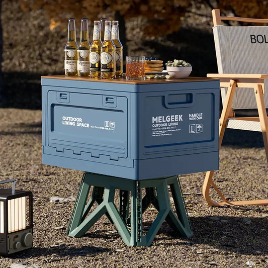Camping storage box, trunk organizer, camping picnic camping box, car folding outdoor bench and chopping board ShopOnlyDeal