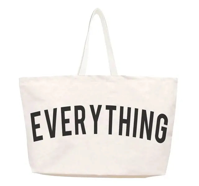 Canvas Tote Bag | Extra Large Shopping Beach Tote | Reusable Grocery Bag | Printed “Everything” Shopping Package | 28" x 8" x 16" ShopOnlyDeal