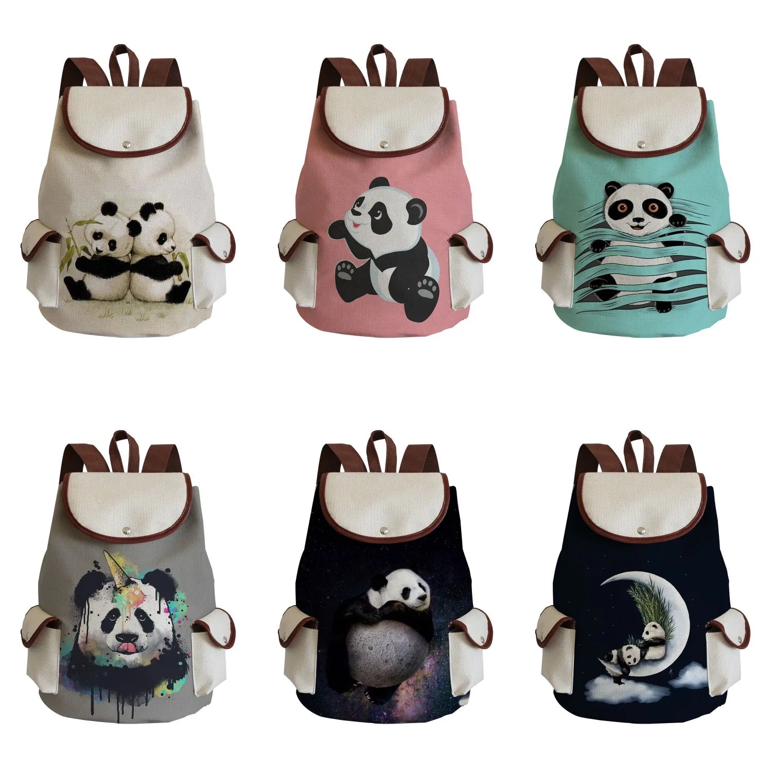 Capacity Large Drawstring Bags Cartoon Panda Cute Backpack 2022 Year Casual Girls Bookbag Animal Printed Backpacks For Women ShopOnlyDeal