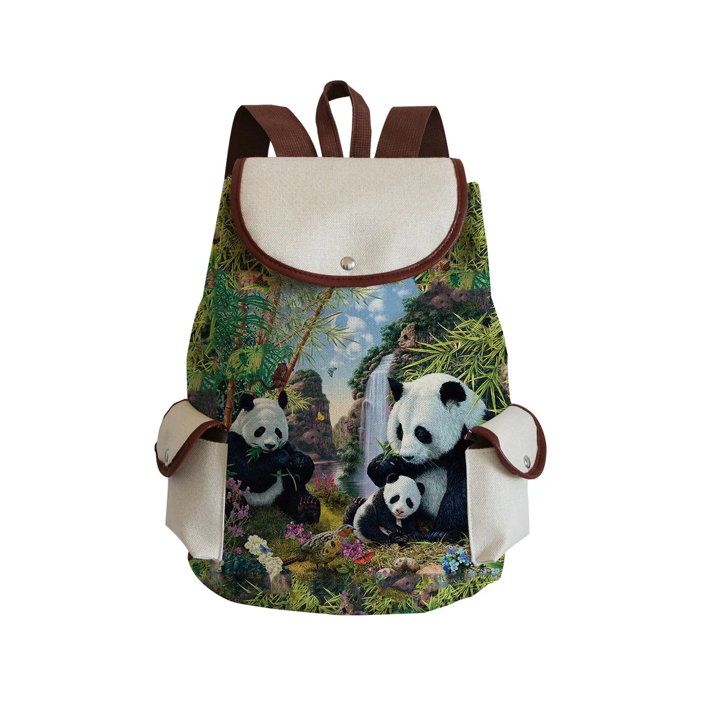 Large Capacity Drawstring Bags | Cartoon Panda Cute Backpack | 2022 Casual Girls' Bookbag | Animal Printed Backpacks for Women ShopOnlyDeal