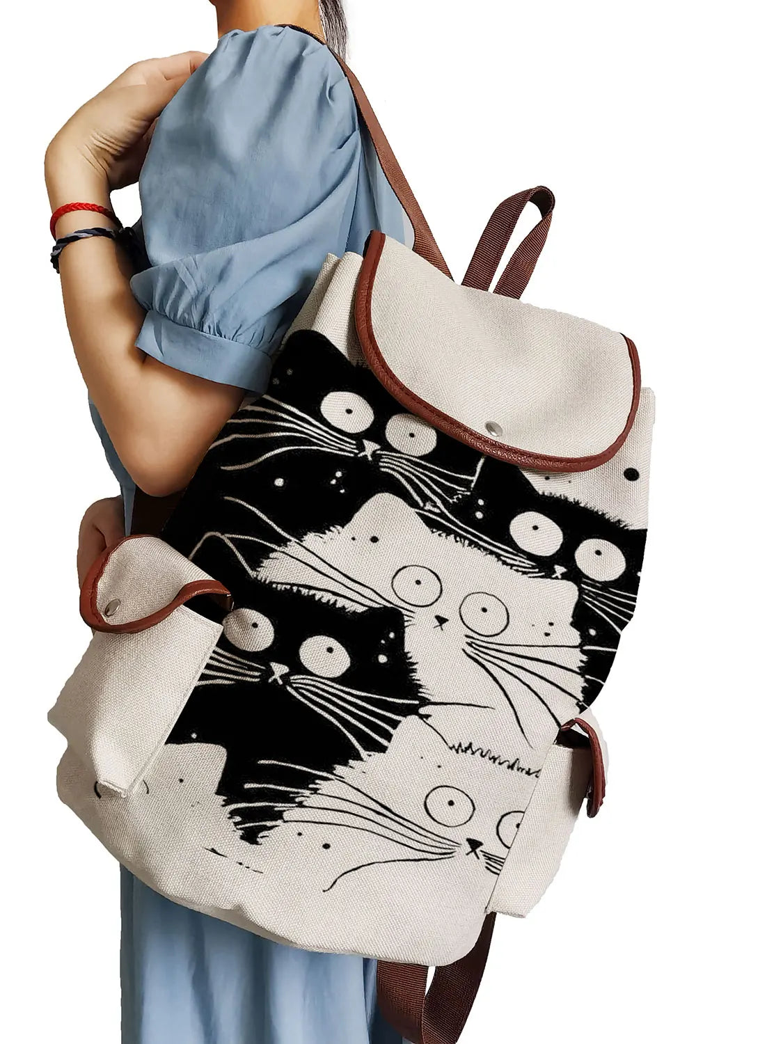 Cartoon Cute Cat Printed Backpack | Fashion Teens School Bag | High Capacity Travel Rucksack for Teenager Girls and Women ShopOnlyDeal