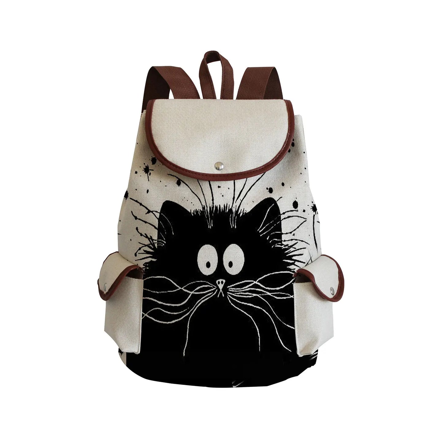 Cartoon Cute Cat Printed Backpack Fashion Teens School Bag For Teenager Girls Drawstring High Capacity Travel Rucksack Women ShopOnlyDeal