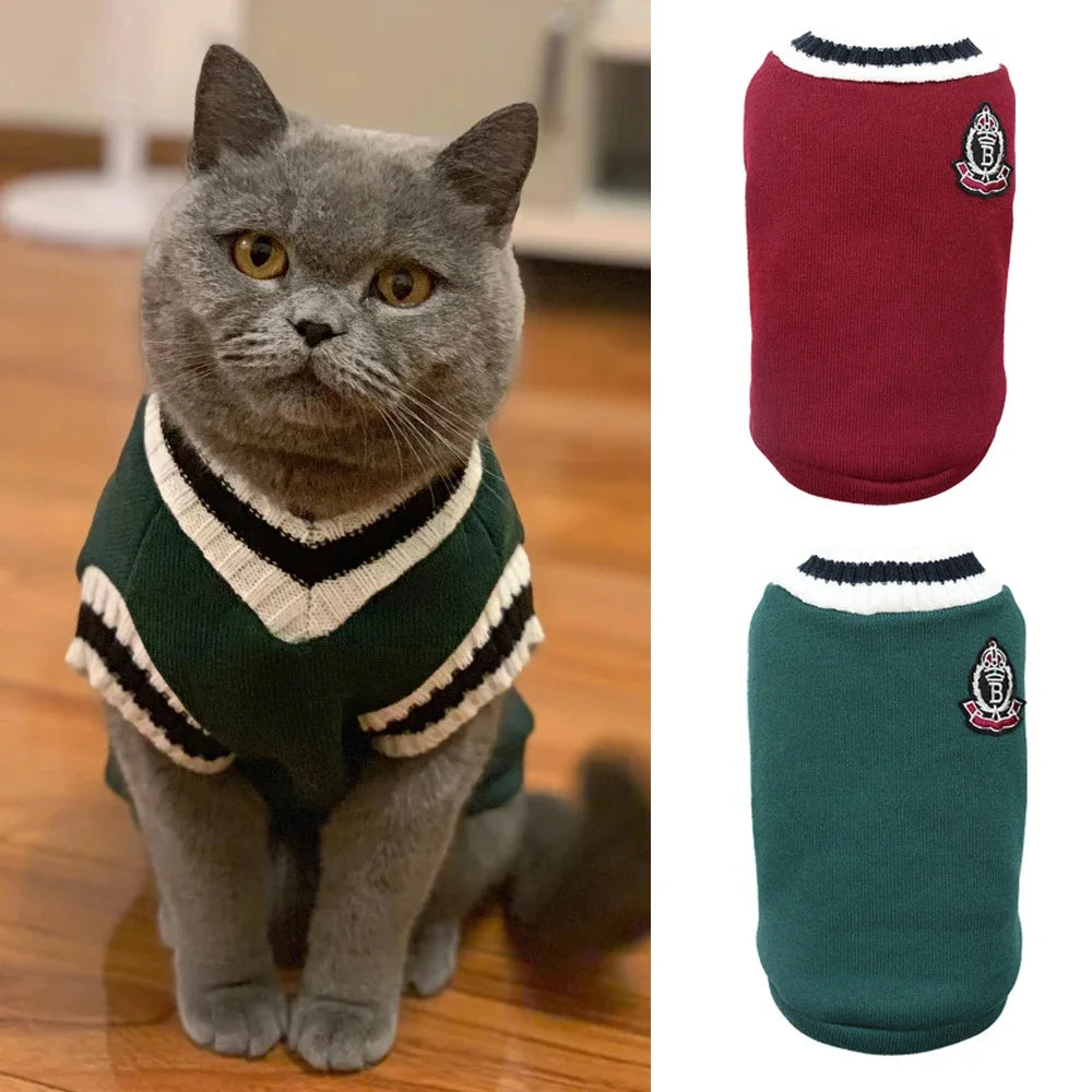 Cat Clothes Pet Solid Costume Autumn Winter Jacket Christmas Sweater for Small Dog Cats Kitten Clothing Puppy Vest Kitty Outfits ShopOnlyDeal