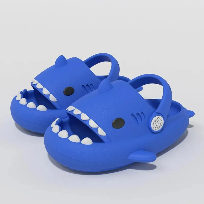 Girls Boys Shark Pattern Slippers New Children Cute Cartoon Slippers Home Non-slip Soft Sandal Kids Outdoor Beach Slides ShopOnlyDeal