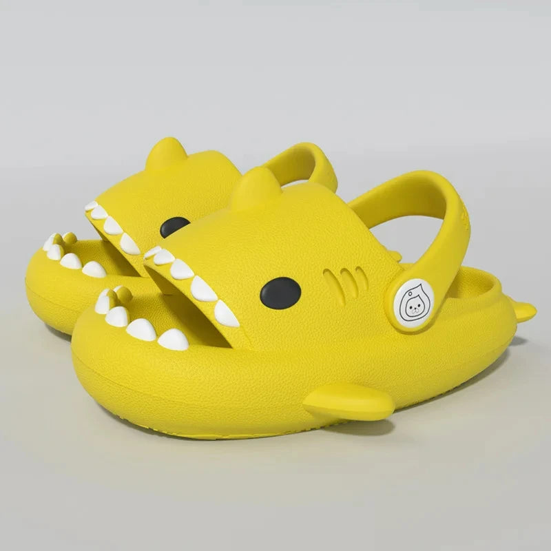 Girls Boys Shark Pattern Slippers New Children Cute Cartoon Slippers Home Non-slip Soft Sandal Kids Outdoor Beach Slides ShopOnlyDeal