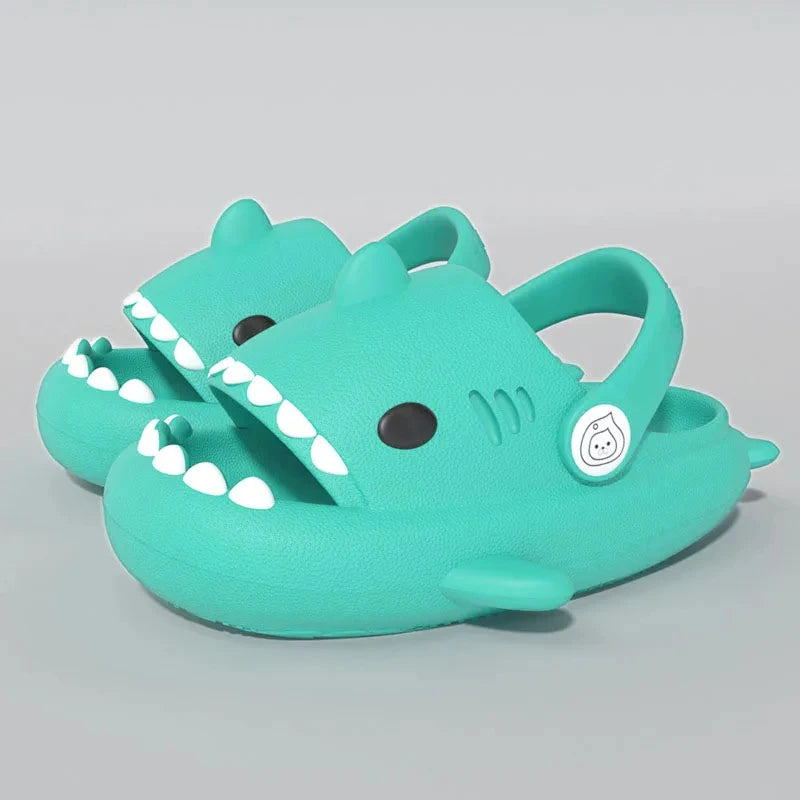 Girls Boys Shark Pattern Slippers New Children Cute Cartoon Slippers Home Non-slip Soft Sandal Kids Outdoor Beach Slides ShopOnlyDeal