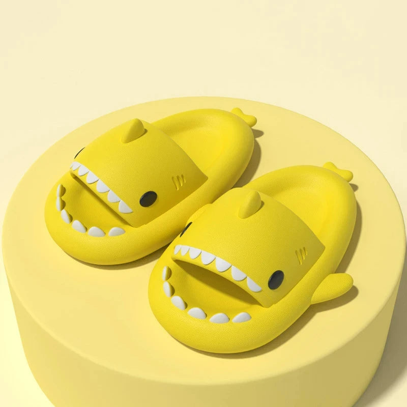 Girls Boys Shark Pattern Slippers New Children Cute Cartoon Slippers Home Non-slip Soft Sandal Kids Outdoor Beach Slides ShopOnlyDeal