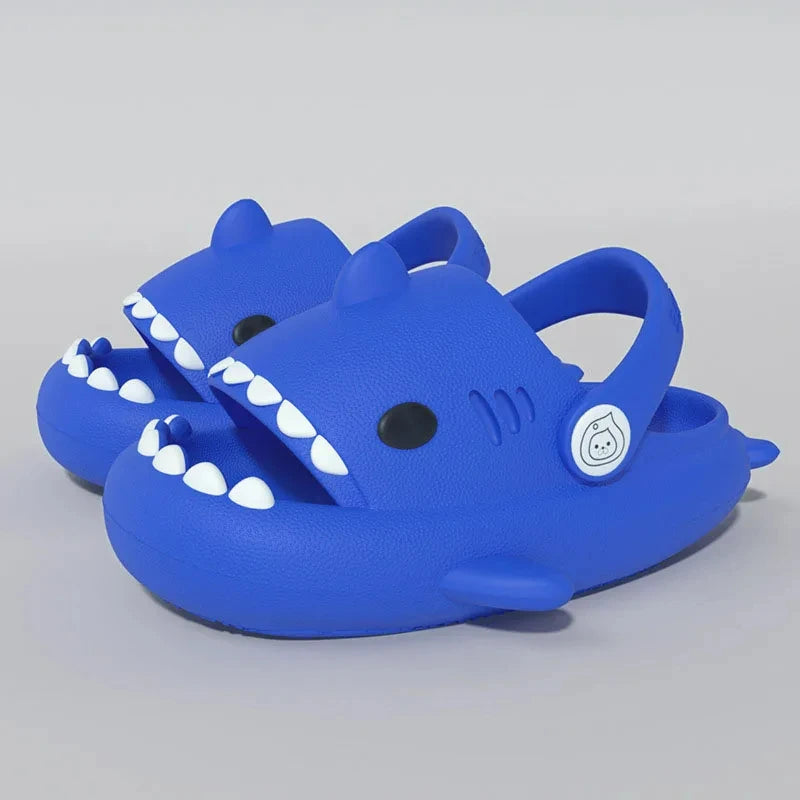 Girls Boys Shark Pattern Slippers New Children Cute Cartoon Slippers Home Non-slip Soft Sandal Kids Outdoor Beach Slides ShopOnlyDeal