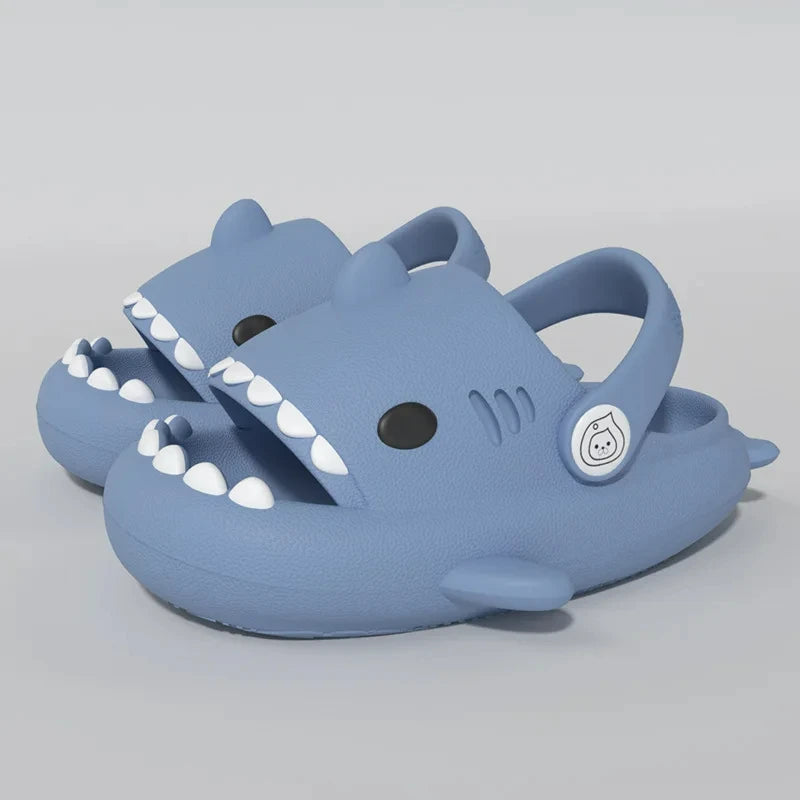 Girls Boys Shark Pattern Slippers New Children Cute Cartoon Slippers Home Non-slip Soft Sandal Kids Outdoor Beach Slides ShopOnlyDeal