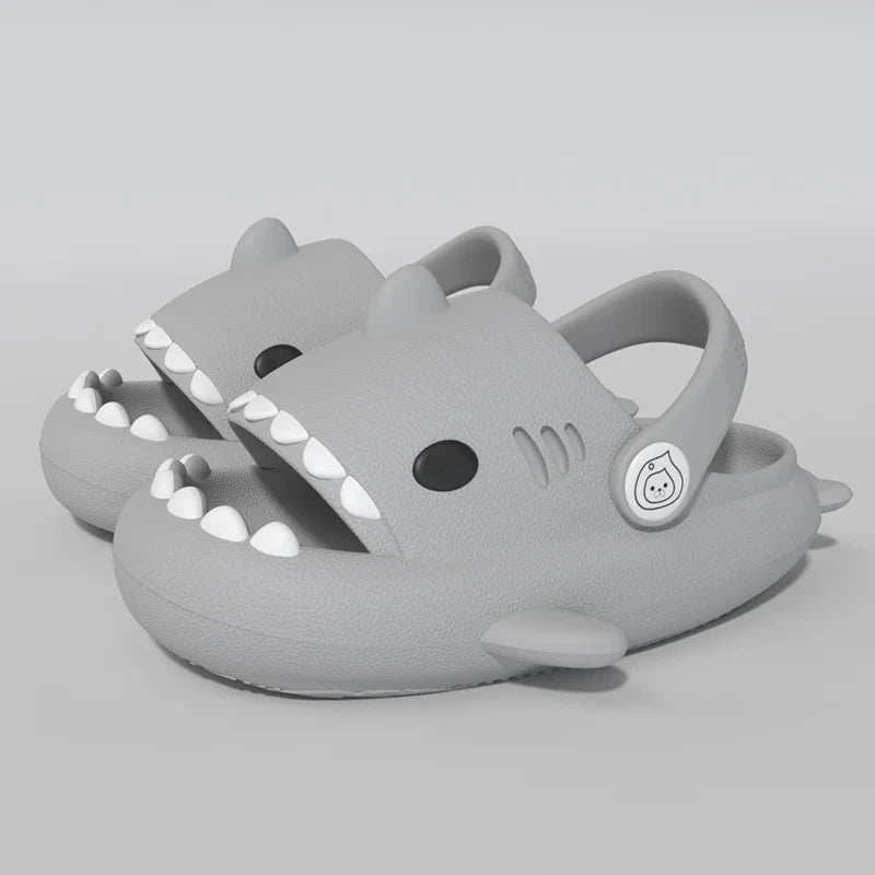 Girls Boys Shark Pattern Slippers New Children Cute Cartoon Slippers Home Non-slip Soft Sandal Kids Outdoor Beach Slides ShopOnlyDeal