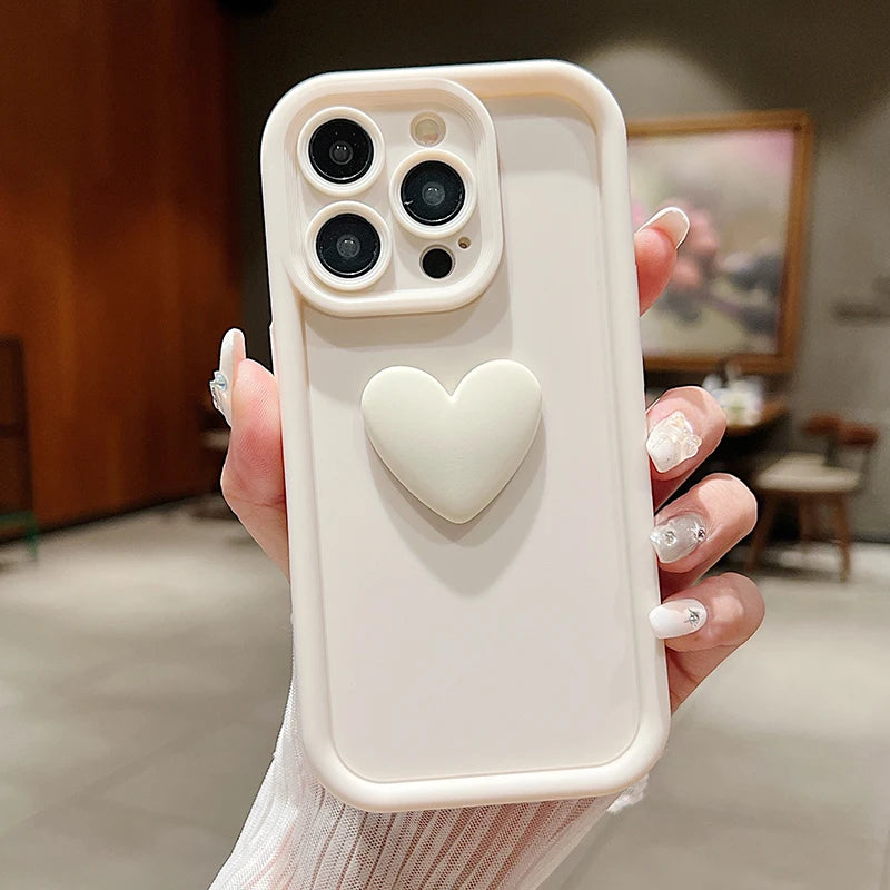 Cute INS 3D Love Heart Silicone Phone Case | For iPhone 11, 12, 13, 14, 15 Pro Max, XS, XR, 7, 8 Plus, SE 2020, 2022 | Shockproof Candy Cover ShopOnlyDeal