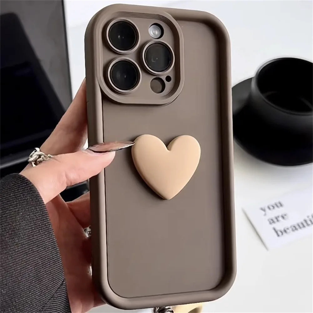 Cute INS 3D Love Heart Silicone Phone Case | For iPhone 11, 12, 13, 14, 15 Pro Max, XS, XR, 7, 8 Plus, SE 2020, 2022 | Shockproof Candy Cover ShopOnlyDeal