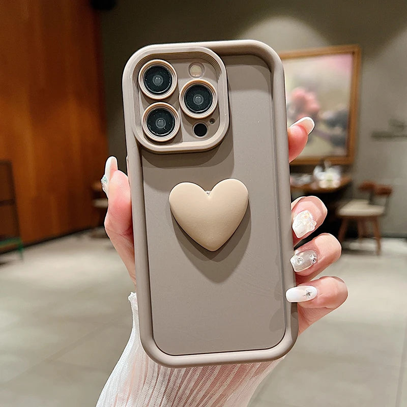 Cute INS 3D Love Heart Silicone Phone Case | For iPhone 11, 12, 13, 14, 15 Pro Max, XS, XR, 7, 8 Plus, SE 2020, 2022 | Shockproof Candy Cover ShopOnlyDeal