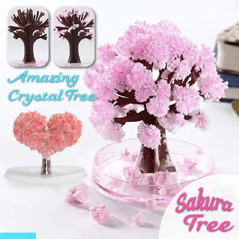 DIY Growing Tree Paper Sakura Crystal Trees Desktop Cherry Blossom Toys Paper Tree Gift Novelty Toy Exploring Science Simple--home Store