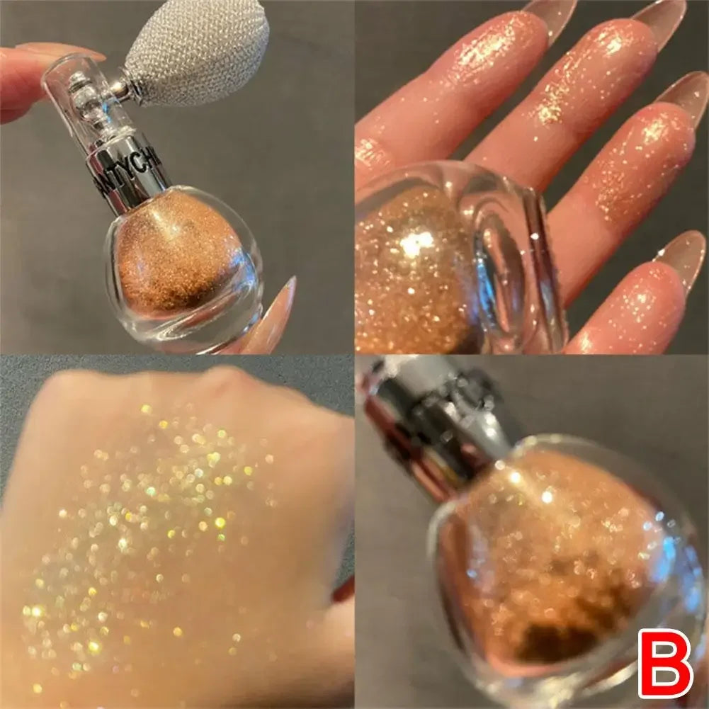 Diamond High Gloss Glitter Spray Highlighter Powder | Air Bag Fragrance-Infused | Shiny High Light for Face & Body Makeup | Cosmetic ShopOnlyDeal
