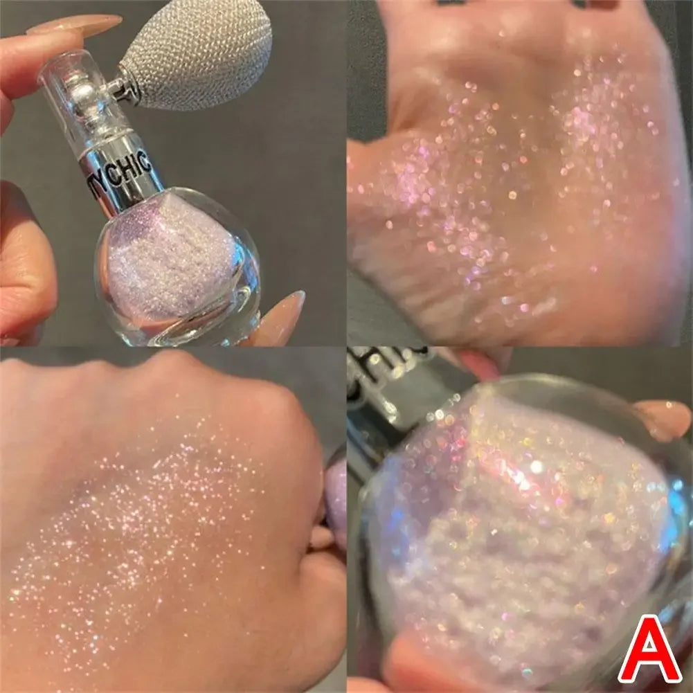 Diamond High Gloss Glitter Spray Highlighter Powder | Air Bag Fragrance-Infused | Shiny High Light for Face & Body Makeup | Cosmetic ShopOnlyDeal