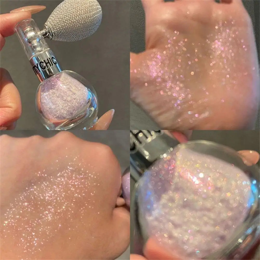 Diamond High Gloss Glitter Spray Highlighter Powder | Air Bag Fragrance-Infused | Shiny High Light for Face & Body Makeup | Cosmetic ShopOnlyDeal