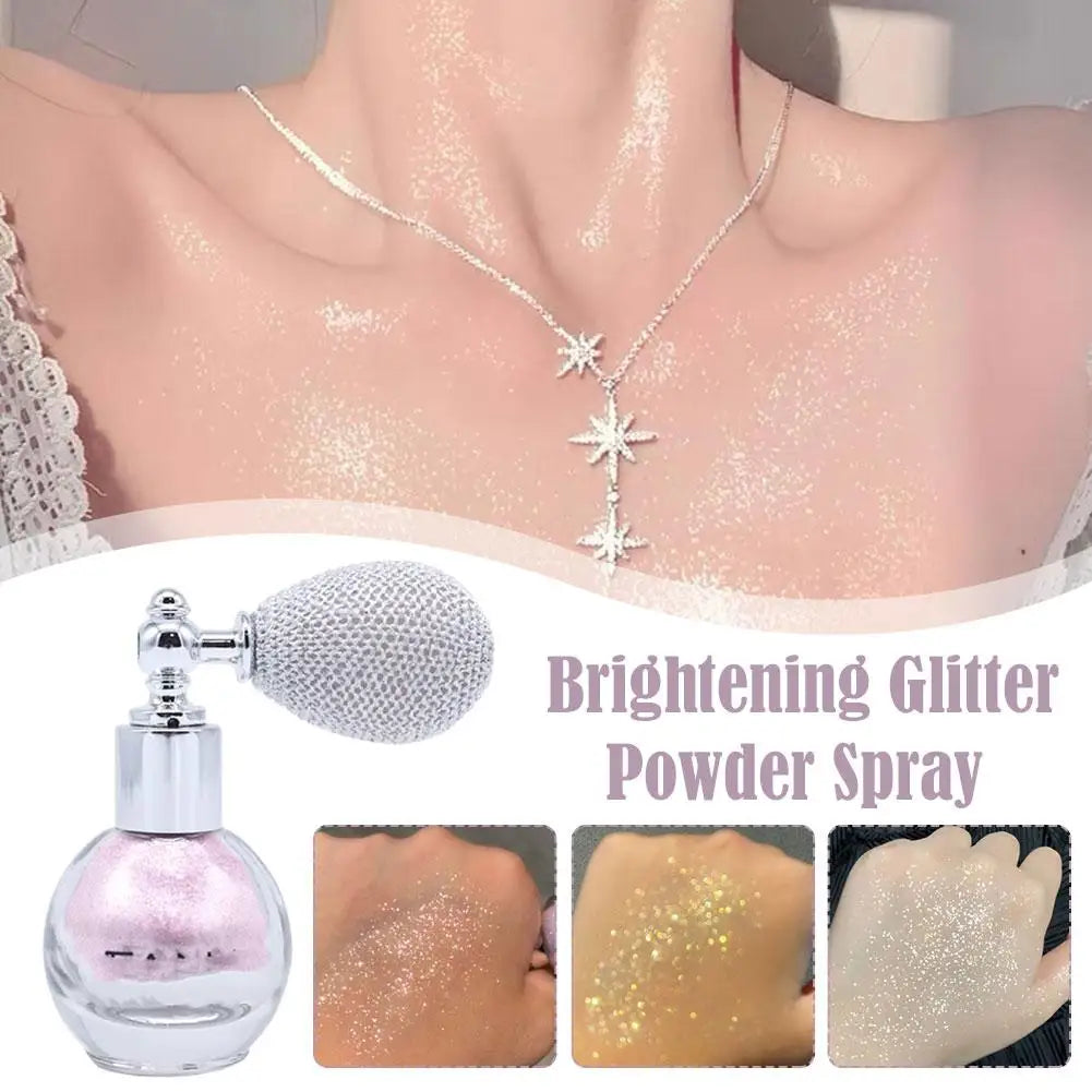 Diamond High Gloss Glitter Spray Highlighter Powder | Air Bag Fragrance-Infused | Shiny High Light for Face & Body Makeup | Cosmetic ShopOnlyDeal