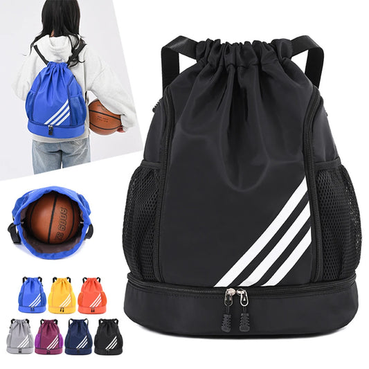 Drawstring Basketball Pouch Portable Soccer Ball Storage Bag Elastic Waterproof Adjustable Shoulder Strap for Training Equipment ShopOnlyDeal