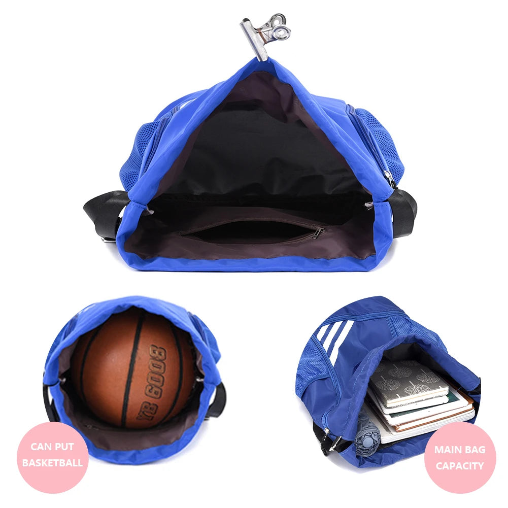 Drawstring Basketball Pouch | Portable Soccer Ball Storage Bag | Elastic Waterproof Adjustable Shoulder Strap | Training Equipment ShopOnlyDeal