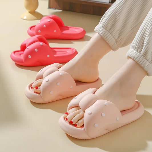 EVA Casual Slippers Home Flats Bow Designer Shoes Women 2024 Trend Summer Cartoon Cute House Platform Slides Girls Soft Sandals ShopOnlyDeal