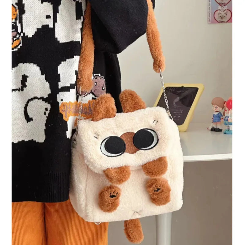 Fluffy Cartoon Cute Backpack | Girl Sweet Y2K Aesthetic Kawaii Shoulder Crossbody Bag | Women Student Casual Schoolbag | Kid Gift ShopOnlyDeal