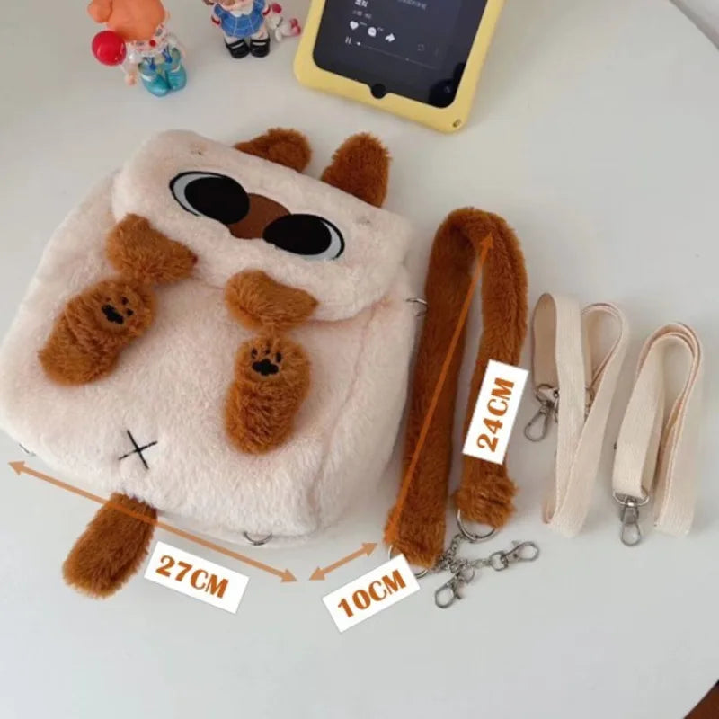 Fluffy Cartoon Cute Backpack | Girl Sweet Y2K Aesthetic Kawaii Shoulder Crossbody Bag | Women Student Casual Schoolbag | Kid Gift ShopOnlyDeal