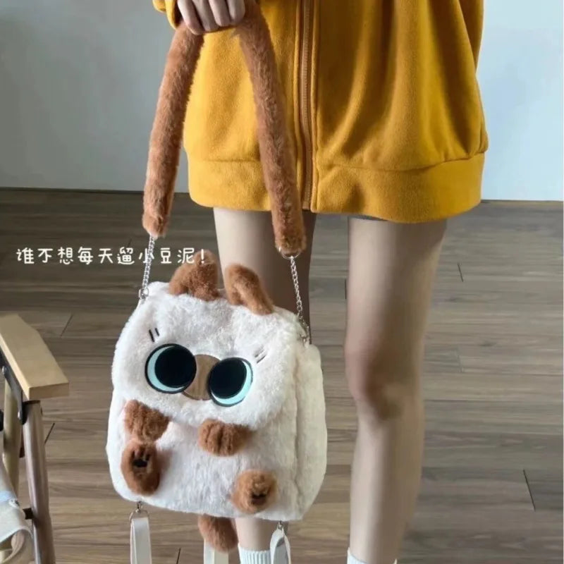 Fluffy Cartoon Cute Backpack | Girl Sweet Y2K Aesthetic Kawaii Shoulder Crossbody Bag | Women Student Casual Schoolbag | Kid Gift ShopOnlyDeal