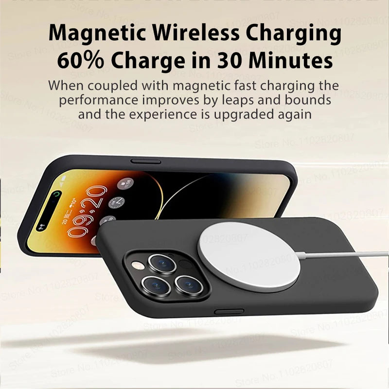 For Magsafe Upgraded Magnetic Cases For iPhone 15 14 13 12 11 Pro Max Plus Wireless Charge Case Liquid Silicone Cover Accessory ShopOnlyDeal