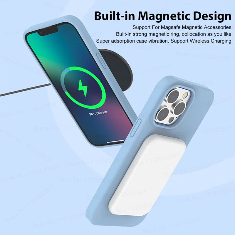 For Magsafe Upgraded Magnetic Cases For iPhone 15 14 13 12 11 Pro Max Plus Wireless Charge Case Liquid Silicone Cover Accessory ShopOnlyDeal