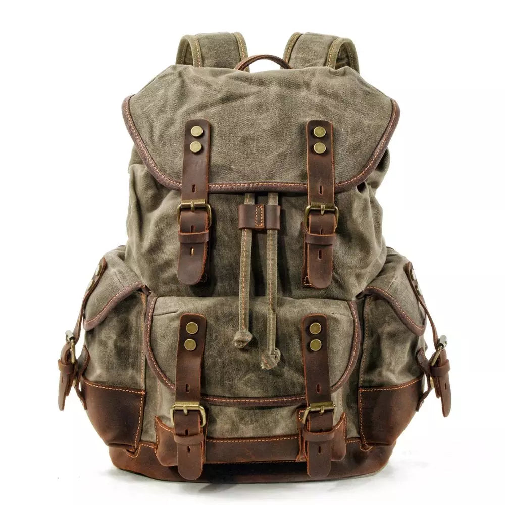 Waterproof Waxed Canvas Backpack Men Backpacks Leisure Rucksack Travel School Bag Laptop Bagpack men vintage shoulder bookbags ShopOnlyDeal