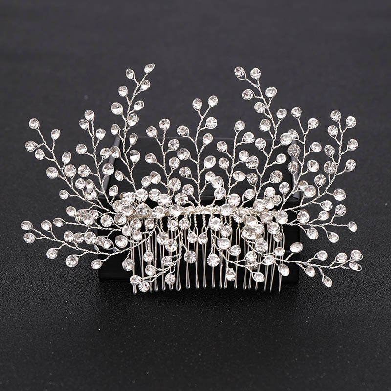 Silver Color Pearl Crystal Wedding Hair Combs Hair Accessories for Bridal Flower Headpiece Women Bride Hair ornaments Jewelry ShopOnlyDeal