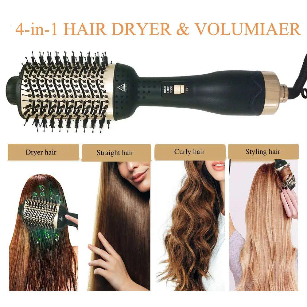 Hair Dryer Brush One-Step Hair Dryer Premium Hot Air Brush With Negative Ion Generator 4 in 1 Hot Air Brush with Fast Drying ShopOnlyDeal