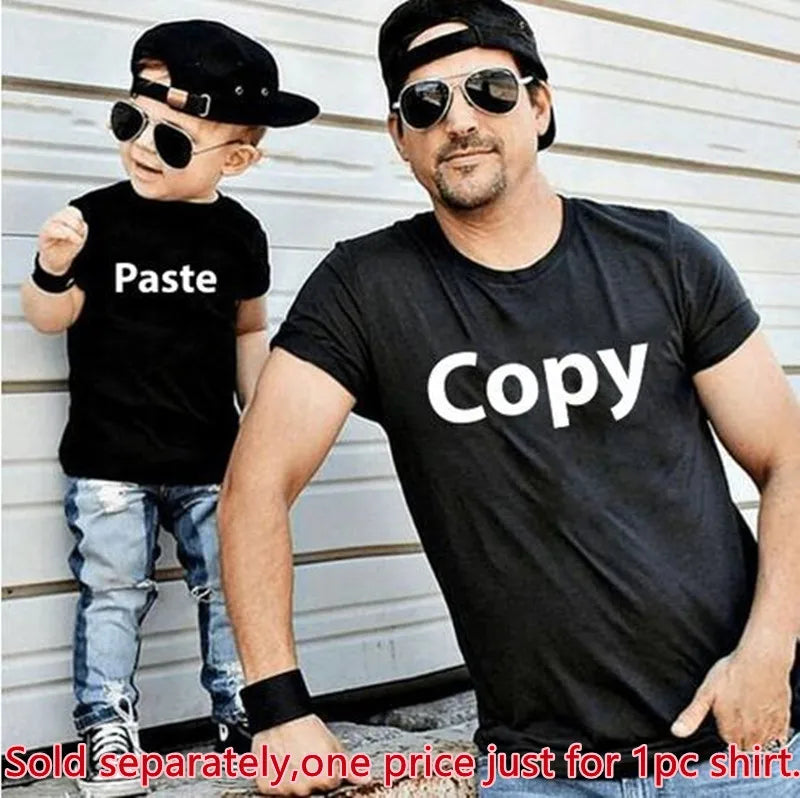 Family Look Copy Paste T-Shirts | Funny Family Matching Clothes | Father, Daughter, Son Outfits | Daddy, Mommy, and Me Baby Kids Clothes ShopOnlyDeal