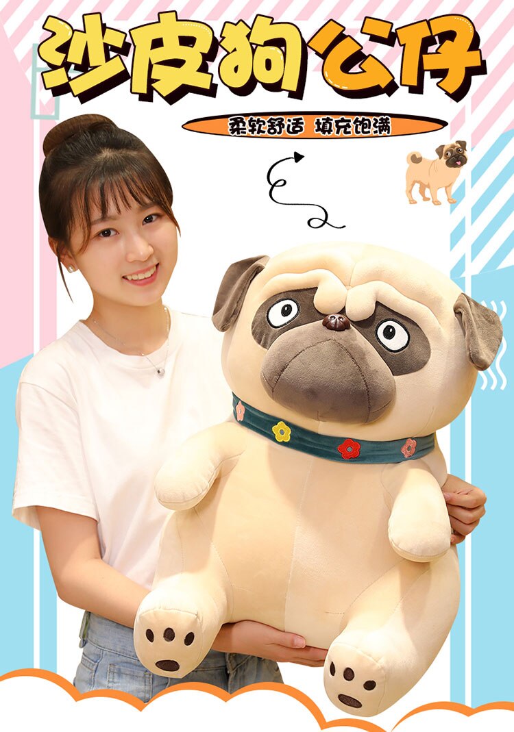 1PC 35-60CM New Shapi Dogs Doll Stuffed Simulation Plush Pug Lovely Puppy Pet Toy Plush Animal Toy Boys Birthday Kids ShopOnlyDeal