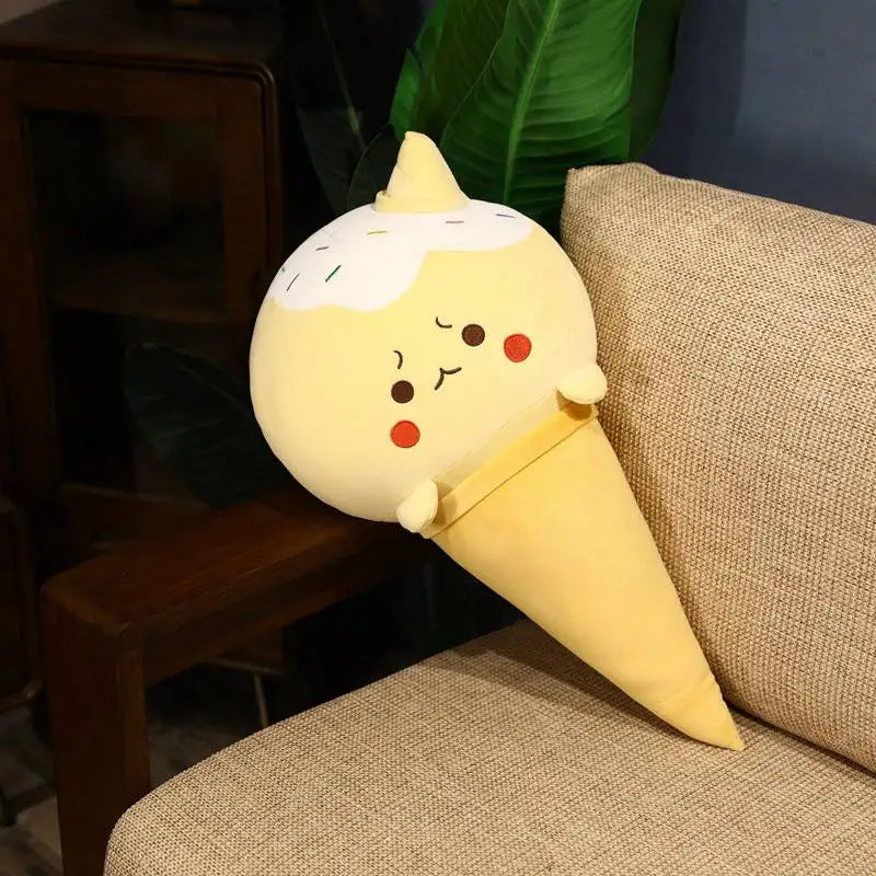 50cm/70cm/90cm Kawaii Ice Cream Simulation Plush Toy Soft Stuffed Cartoon Egg Cone Doll Sofa Decor Pillow Cushion Best Gifts ShopOnlyDeal