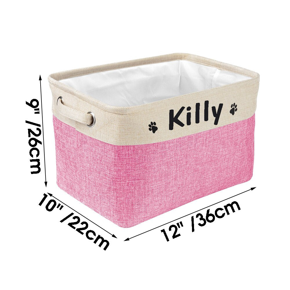 Personalized Dog Toy Basket No Smell Storage Box Free Print Name Storage Baskets For Dogs Clothes Shoes Pet Accessories With Paw ShopOnlyDeal