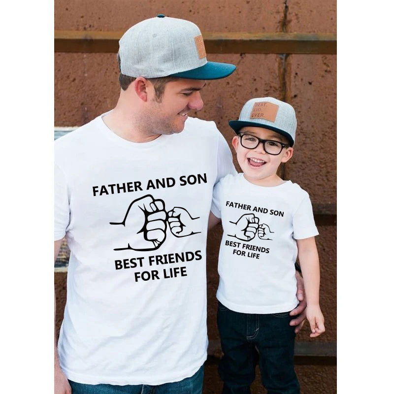 Father and son best friends for life print T-shirt Family Matching Family Look daddy Son Clothes Dad and Me Baby Tshirt Clothes ShopOnlyDeal