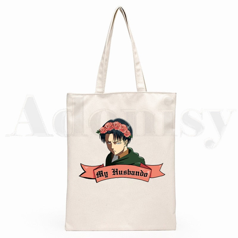 Attack On Titan Japanese Anime Shingeki No Kyojin Hipster Cartoon Print Shopping Bags Girls Fashion Casual Pacakge Hand Bag ShopOnlyDeal