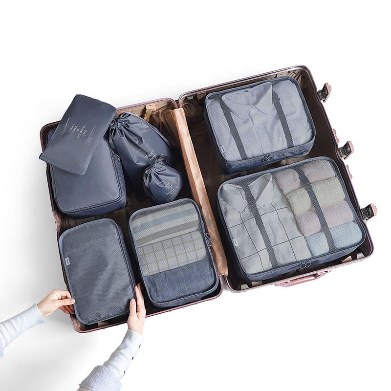 8/7/6 pieces Set Travel Organizer Storage Bags Suitcase Packing Set Storage Cases Portable Luggage Organizer Clothe Shoe Pouch ShopOnlyDeal