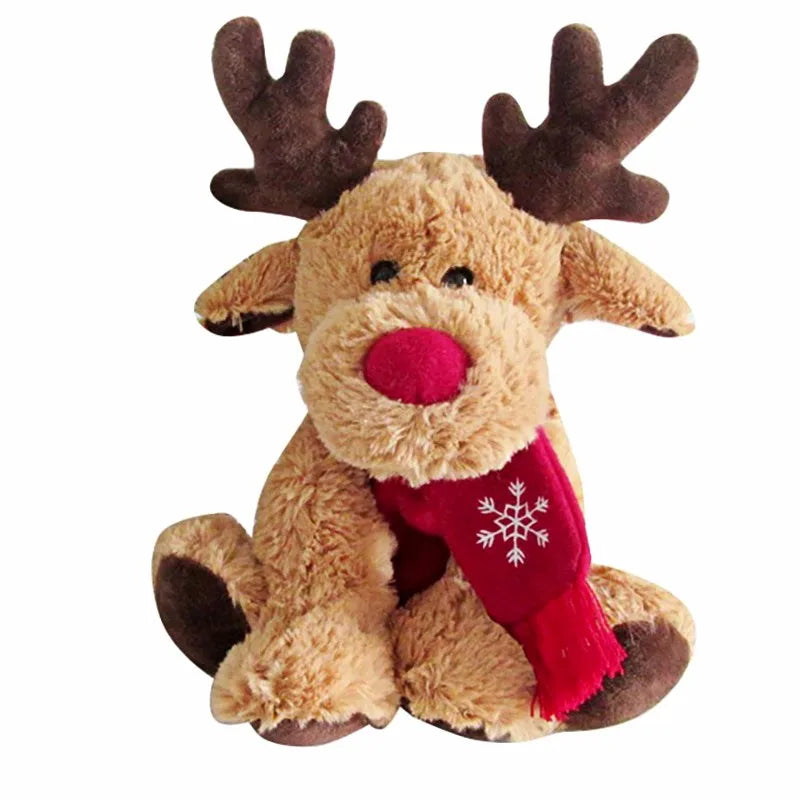 25cm Christmas Reindeer Scarf Plush Stuffed Doll Toy Home Sofa Decoration Gifts For Children New Year Decor Accessories ShopOnlyDeal