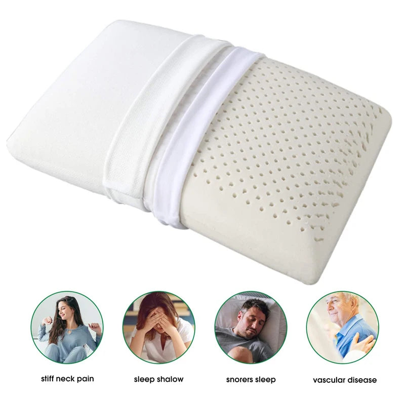 LISM TOP Quality Natural Latex Adults Bedding Vertebrae Massage Pillow Health Neck Bonded Head Care Memory Pillow ShopOnlyDeal