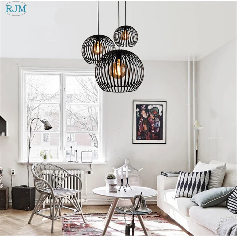 Nordic Creative Simple Pendant Lamps Vintage Industrial Style Iron Pendant Lights for Restaurant Bar Cafes Living Room Lights ShopOnlyDeal