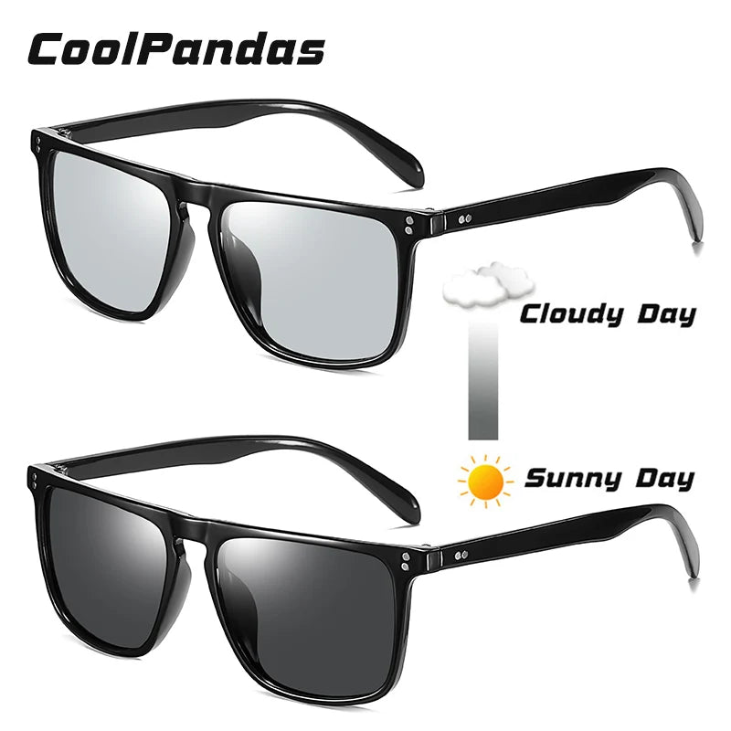 CoolPandas Brand Men Polarized Sunglasses Square Frame Women Vintage Day Night Photochomic Driving Sun Glasses zonnebril heren ShopOnlyDeal