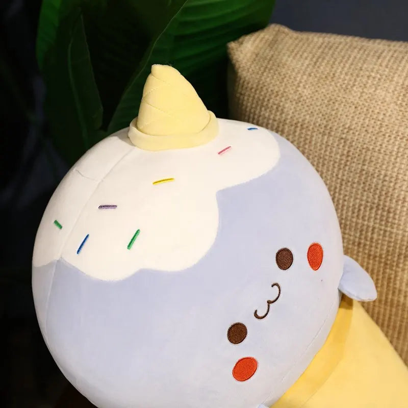 50cm/70cm/90cm Kawaii Ice Cream Simulation Plush Toy Soft Stuffed Cartoon Egg Cone Doll Sofa Decor Pillow Cushion Best Gifts ShopOnlyDeal