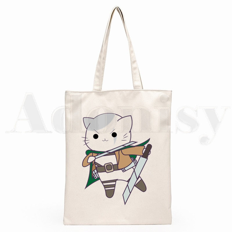 Attack On Titan Japanese Anime Shingeki No Kyojin Hipster Cartoon Print Shopping Bags Girls Fashion Casual Pacakge Hand Bag ShopOnlyDeal