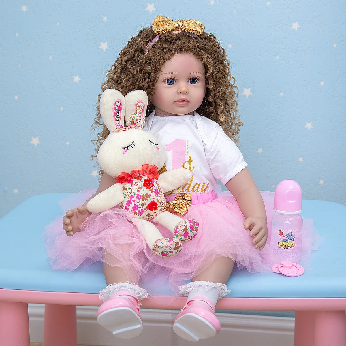 New bebes 60 CM Reborn Dolls Menina Long Hair Lifelike Soft Silicone Cloth Body Newborn Boneca Toys Kids Birthday XMAS Gift ShopOnlyDeal